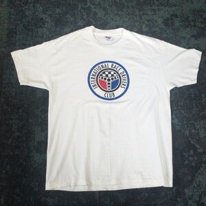 Vintage XL International Race Drivers Club White Graphic Tee RARE Single Stitch